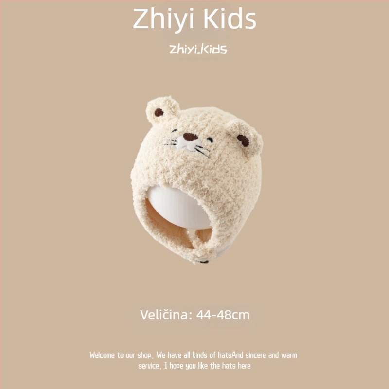 Unisex vunena kapa s zaštitom za uši za bebe i malu djecu, korejski stil, sladak dizajn, zimska toplina