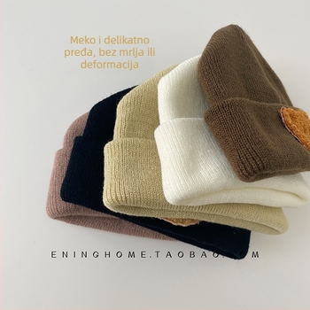 Dječja pletena kapa s kupolastom krunom i obodom, zaštita od sunca, za 6-12 mjeseci, jacquard ins wind stil