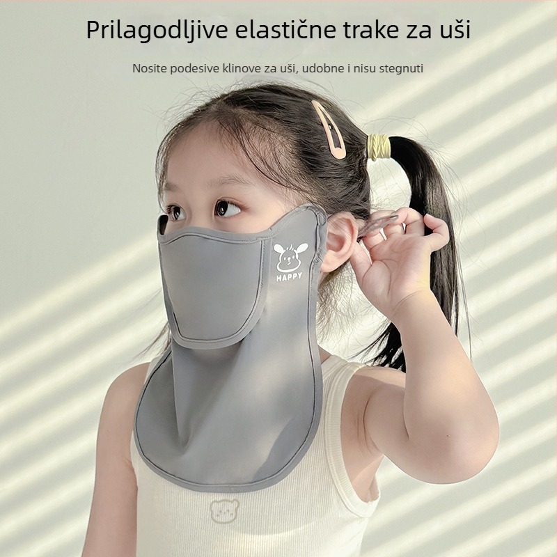 Dječja maska za lice od najlona s UV zaštitom, prozračna, otporna na vjetar i prašinu, s punim pokrivanjem lica
