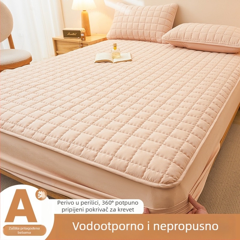 Antibakterijski pamuk s gumicom, vodootporna barijera protiv urina i prešivani madrac zaštitnik — jednodijelni pokrov za krevetić, pogodan za bebe