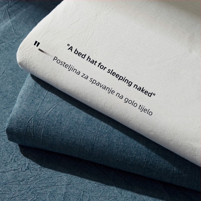 Posteljina od 100% pamuka, 60 vlakana, prana twill tkanina, geometrijski uzorak, reaktivna tisk i bojanje, gustoća tkanine 133x72