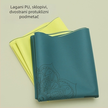 PU joga prostirka s ručnikom, protuklizna, sklopiva, prijenosna, za kućnu upotrebu, 185x68 cm, 1,5 mm