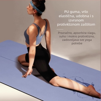 Miska joga prostirka od PU i prirodnog kaučuka, protuklizna, debljina 5 mm, linija držanja tijela, veličina 183x68 cm, za jogu, fitness i ples