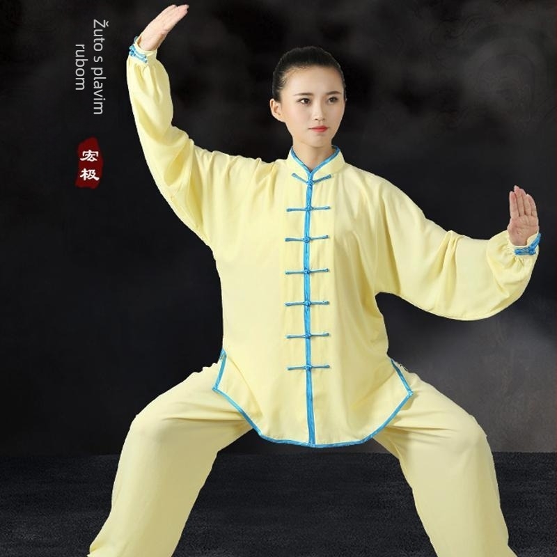 Tai Chi odjeća s hlačama za trening i nastupe, kordurojni materijal s 51–70% lana