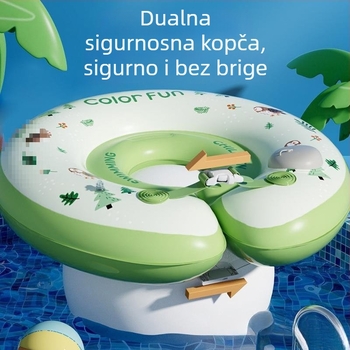 Dječji plivački prsten za vrat za kupanje – PVC, jednofarbni uzorak, za djecu