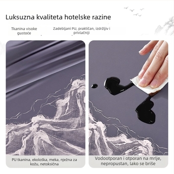Okrugli stolnjak u modernom kineskom stilu, vodootporan i otporan na ulje, bez potrebe pranja, luksuzan dojam za hotele i restorane