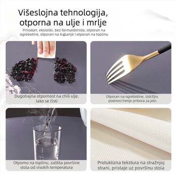 Okrugli stolnjak u modernom kineskom stilu, vodootporan i otporan na ulje, bez potrebe pranja, luksuzan dojam za hotele i restorane