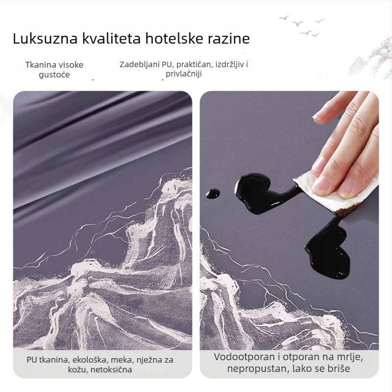 Okrugli stolnjak u modernom kineskom stilu, vodootporan i otporan na ulje, bez potrebe pranja, luksuzan dojam za hotele i restorane