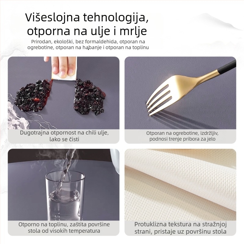 Okrugli stolnjak u modernom kineskom stilu, vodootporan i otporan na ulje, bez potrebe pranja, luksuzan dojam za hotele i restorane