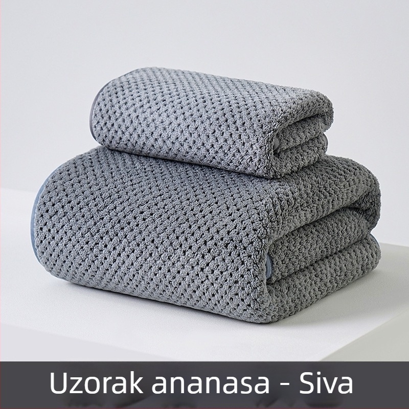 Set ručnika za kupanje od koralnog fleecea, visoke gustoće, apsorpcijski, ručnik za zamatanje