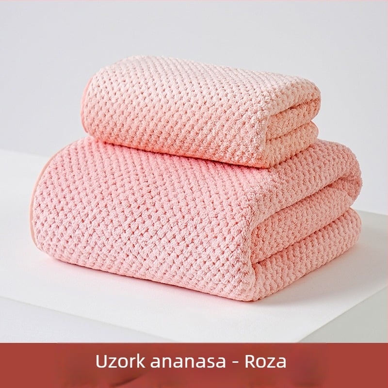 Set ručnika za kupanje od koralnog fleecea, visoke gustoće, apsorpcijski, ručnik za zamatanje