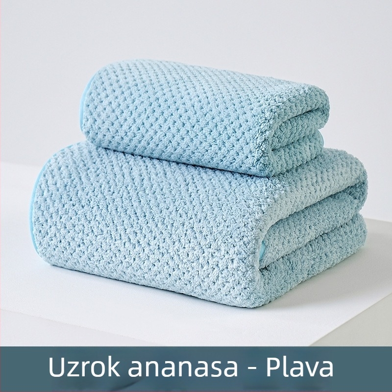Set ručnika za kupanje od koralnog fleecea, visoke gustoće, apsorpcijski, ručnik za zamatanje