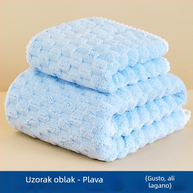 Set ručnika za kupanje od koralnog fleecea, visoke gustoće, apsorpcijski, ručnik za zamatanje