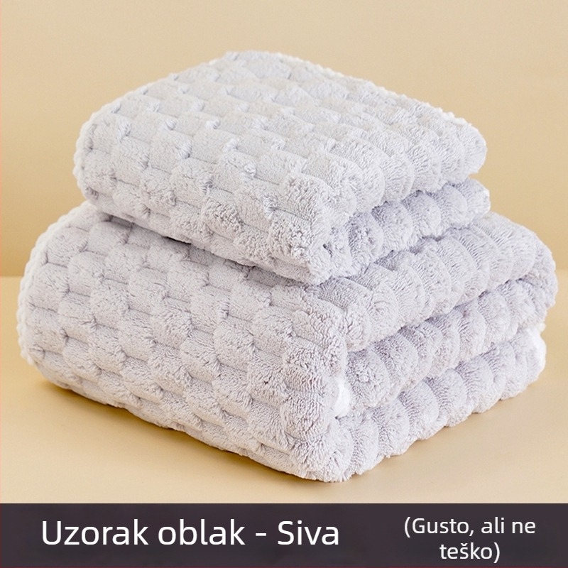 Set ručnika za kupanje od koralnog fleecea, visoke gustoće, apsorpcijski, ručnik za zamatanje