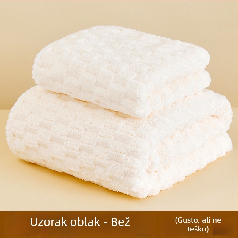 Set ručnika za kupanje od koralnog fleecea, visoke gustoće, apsorpcijski, ručnik za zamatanje