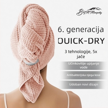 Ženski brzi turban za sušenje kose za ljeto, tanak, prozračan, produžen, upija vlagu, antibakterijski, za dugu kosu