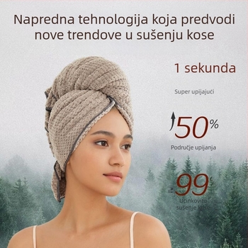 Ženski brzi turban za sušenje kose za ljeto, tanak, prozračan, produžen, upija vlagu, antibakterijski, za dugu kosu