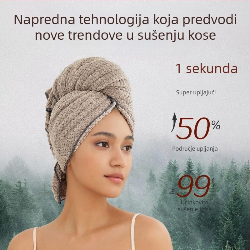 Ženski brzi turban za sušenje kose za ljeto, tanak, prozračan, produžen, upija vlagu, antibakterijski, za dugu kosu