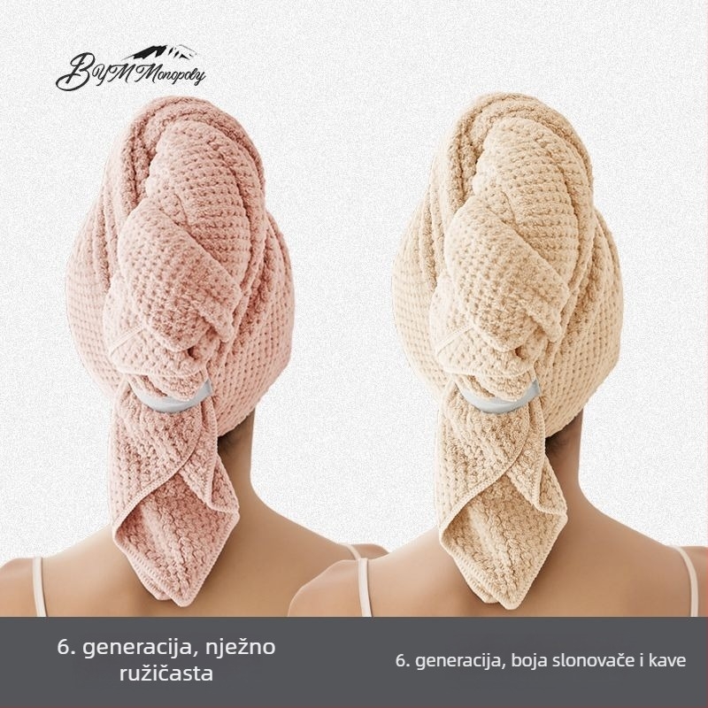Ženski brzi turban za sušenje kose za ljeto, tanak, prozračan, produžen, upija vlagu, antibakterijski, za dugu kosu