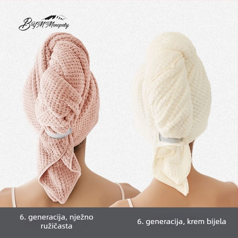 Ženski brzi turban za sušenje kose za ljeto, tanak, prozračan, produžen, upija vlagu, antibakterijski, za dugu kosu