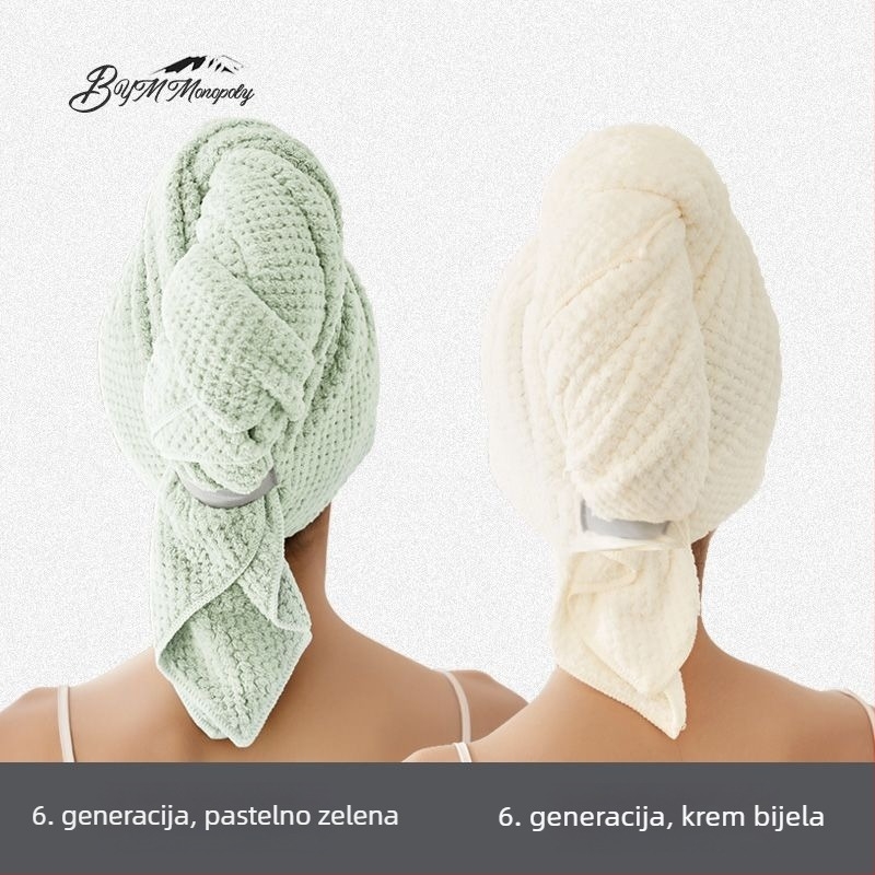 Ženski brzi turban za sušenje kose za ljeto, tanak, prozračan, produžen, upija vlagu, antibakterijski, za dugu kosu