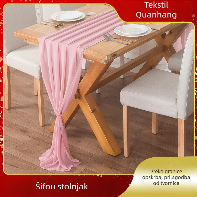 Zastava za stol, 100D šifon, 100% poliester, za vanjske i komercijalne prostore, mogućnost prilagodbe