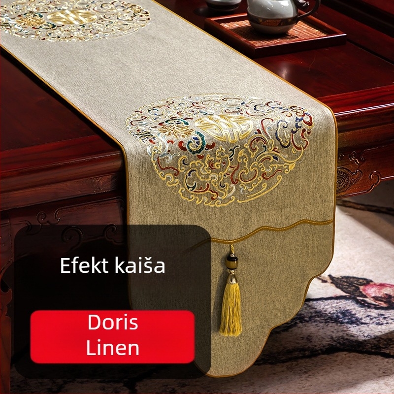 Zastavica za stol od tkanine s motivom biljaka i cvijeća, u novom kineskom stilu