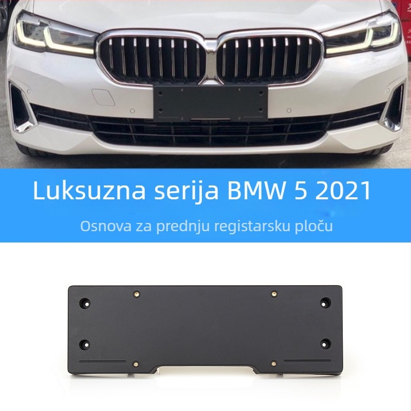 BMW 5 Series prednja i stražnja baza za registarsku pločicu s nosačima i GT okvirom