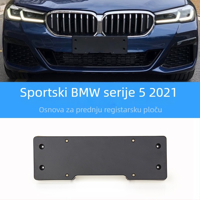 BMW 5 Series prednja i stražnja baza za registarsku pločicu s nosačima i GT okvirom