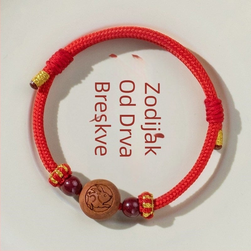 Dječji narukvica od cinnamara, ručno pletena, etnički stil, motiv životinja/zodijak