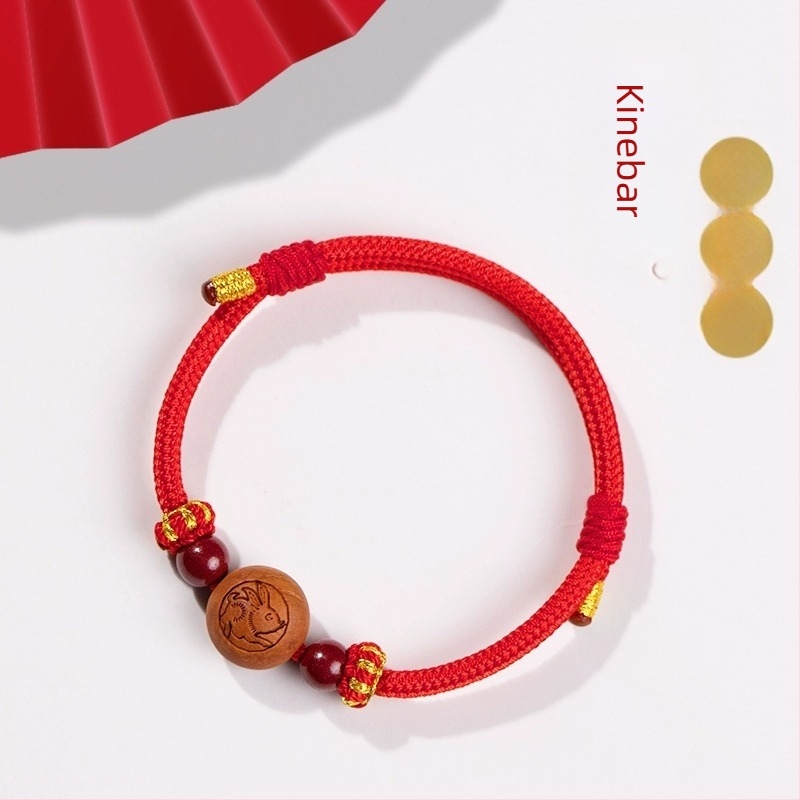 Dječji narukvica od cinnamara, ručno pletena, etnički stil, motiv životinja/zodijak