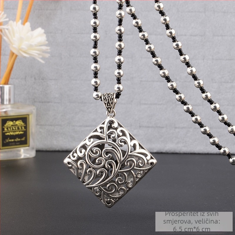 Lanac za pulover od legura, dugi ogrlica s resicama, retro etno stil