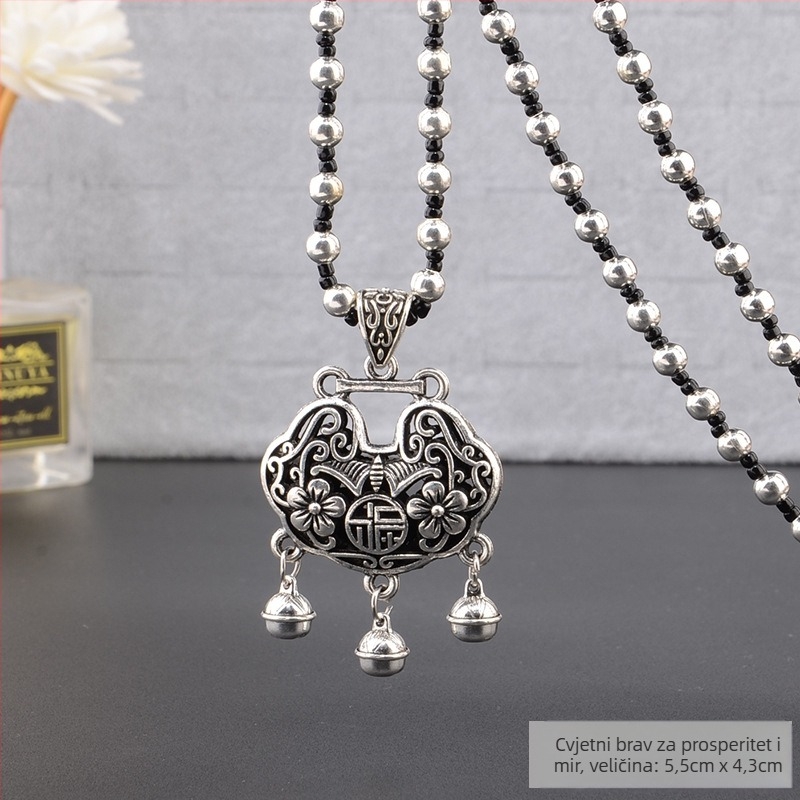 Lanac za pulover od legura, dugi ogrlica s resicama, retro etno stil