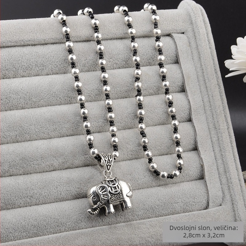 Lanac za pulover od legura, dugi ogrlica s resicama, retro etno stil