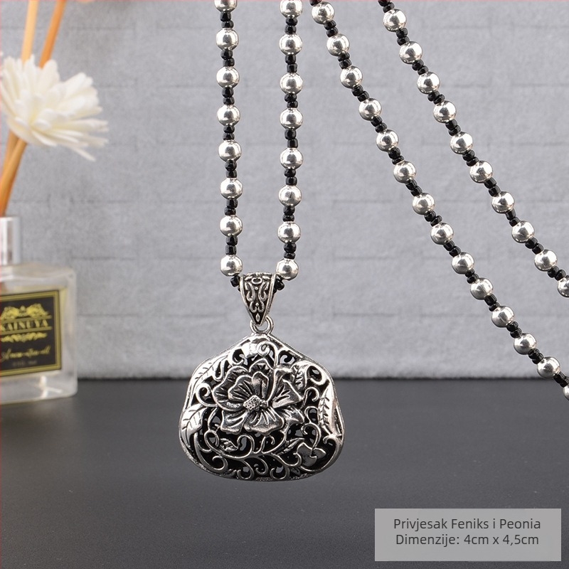 Lanac za pulover od legura, dugi ogrlica s resicama, retro etno stil