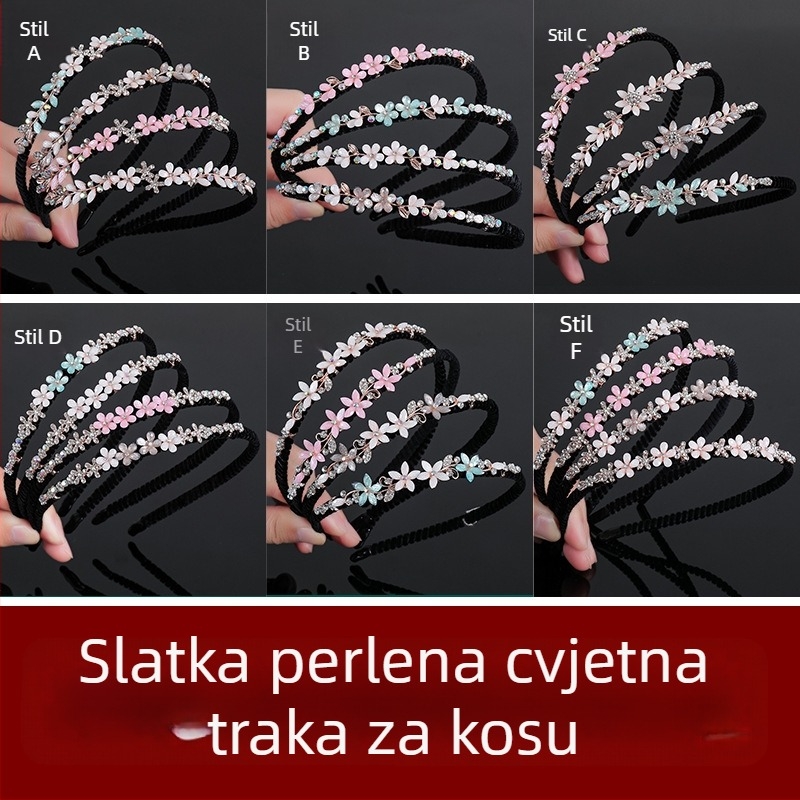 Traka za kosu u korejskom stilu od smole s ugradenim cinkovih legura i elektroplatiranim završetkom