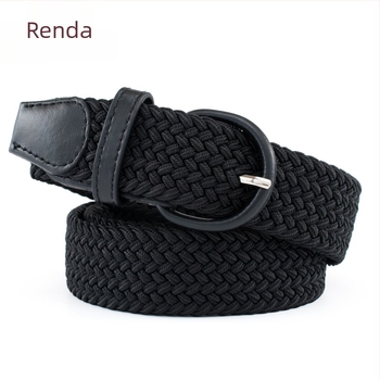 Unisex pleteni kaiš s elastičnošću, kopča od PU imitacije kože, kopča s iglom, širina 2-4 cm