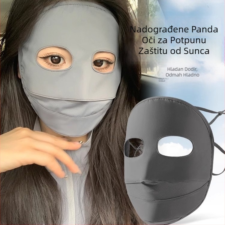 Maska za zaštitu od sunca za žene — Facekini od najlona ice silk, prozračna, UV zaštita, otporna na vjetar, zaštita od sunca za outdoor vožnju biciklom