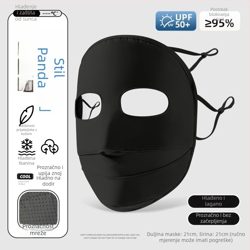 Maska za zaštitu od sunca za žene — Facekini od najlona ice silk, prozračna, UV zaštita, otporna na vjetar, zaštita od sunca za outdoor vožnju biciklom