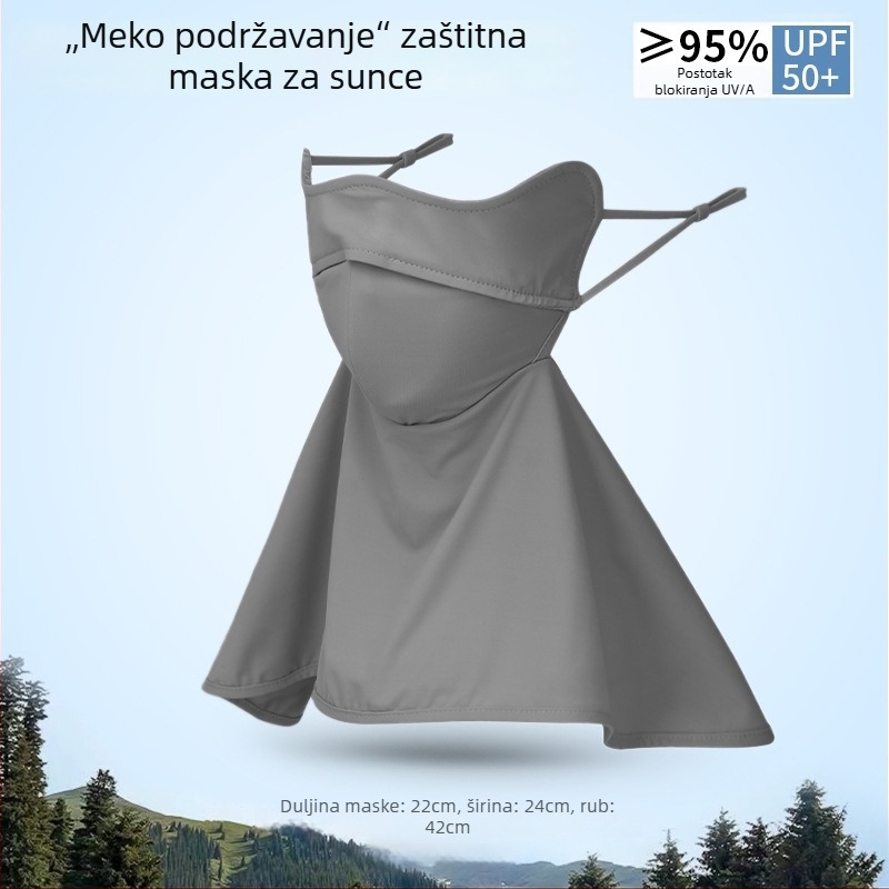 Maska za zaštitu od sunca za žene — Facekini od najlona ice silk, prozračna, UV zaštita, otporna na vjetar, zaštita od sunca za outdoor vožnju biciklom