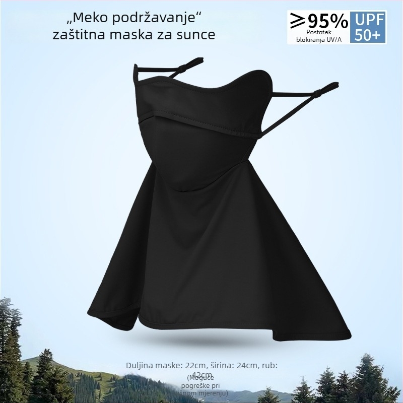 Maska za zaštitu od sunca za žene — Facekini od najlona ice silk, prozračna, UV zaštita, otporna na vjetar, zaštita od sunca za outdoor vožnju biciklom