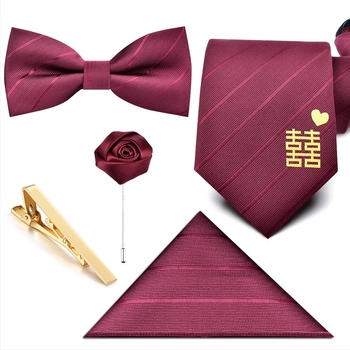 Muška kravata s cvjetnom ukrasom – poliester, prugasti uzorak, geometrijski stil