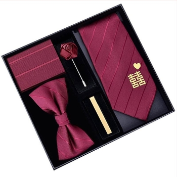 Muška kravata s cvjetnom ukrasom – poliester, prugasti uzorak, geometrijski stil