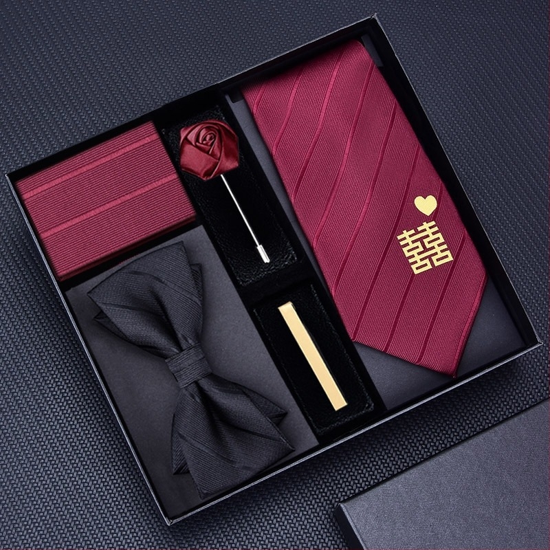 Muška kravata s cvjetnom ukrasom – poliester, prugasti uzorak, geometrijski stil