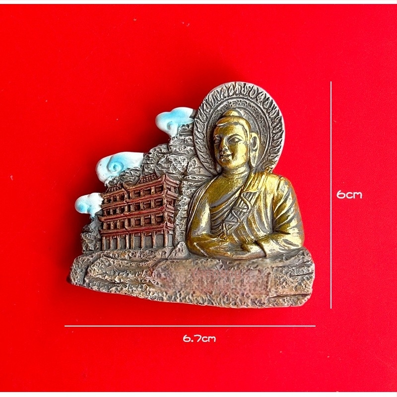 Magnet za hladnjak s motivima Shanxi muzeja (Taiyuan, Datong, Yungang špilje, Hanging Temple, Yingxian drvena kula) – Perle; Materijal: agat; Tehnologija obrade: Drugo; Proljeće 2025