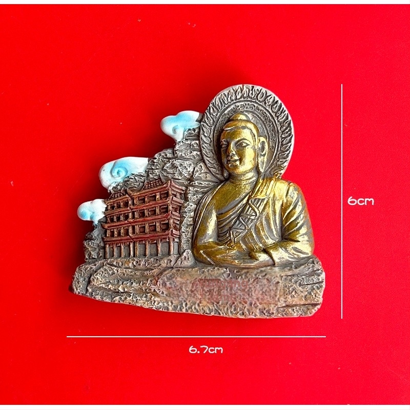 Magnet za hladnjak s motivima Shanxi muzeja (Taiyuan, Datong, Yungang špilje, Hanging Temple, Yingxian drvena kula) – Perle; Materijal: agat; Tehnologija obrade: Drugo; Proljeće 2025