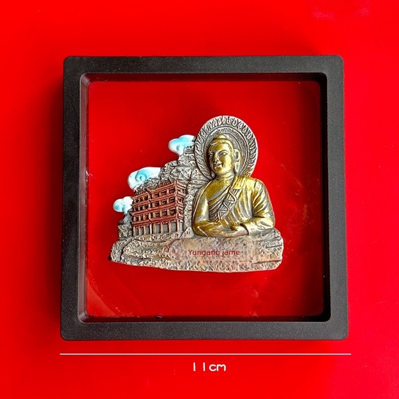 Magnet za hladnjak s motivima Shanxi muzeja (Taiyuan, Datong, Yungang špilje, Hanging Temple, Yingxian drvena kula) – Perle; Materijal: agat; Tehnologija obrade: Drugo; Proljeće 2025