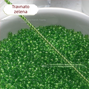 Prozirne boje staklene perle u obliku riže, 2/3 mm, ručno izrađene za DIY ukrase za kosu