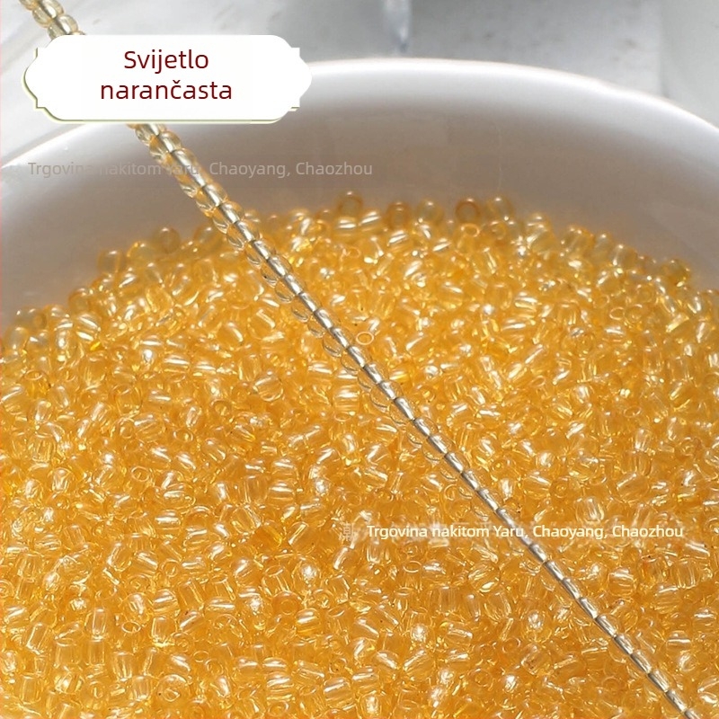 Prozirne boje staklene perle u obliku riže, 2/3 mm, ručno izrađene za DIY ukrase za kosu