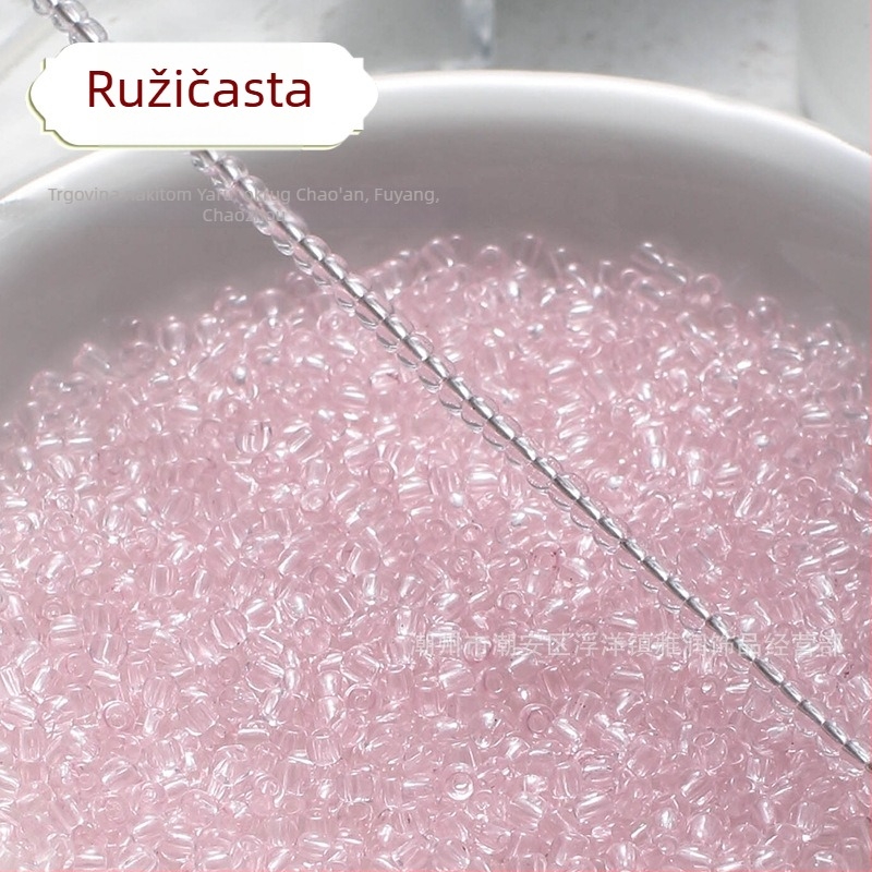 Prozirne boje staklene perle u obliku riže, 2/3 mm, ručno izrađene za DIY ukrase za kosu